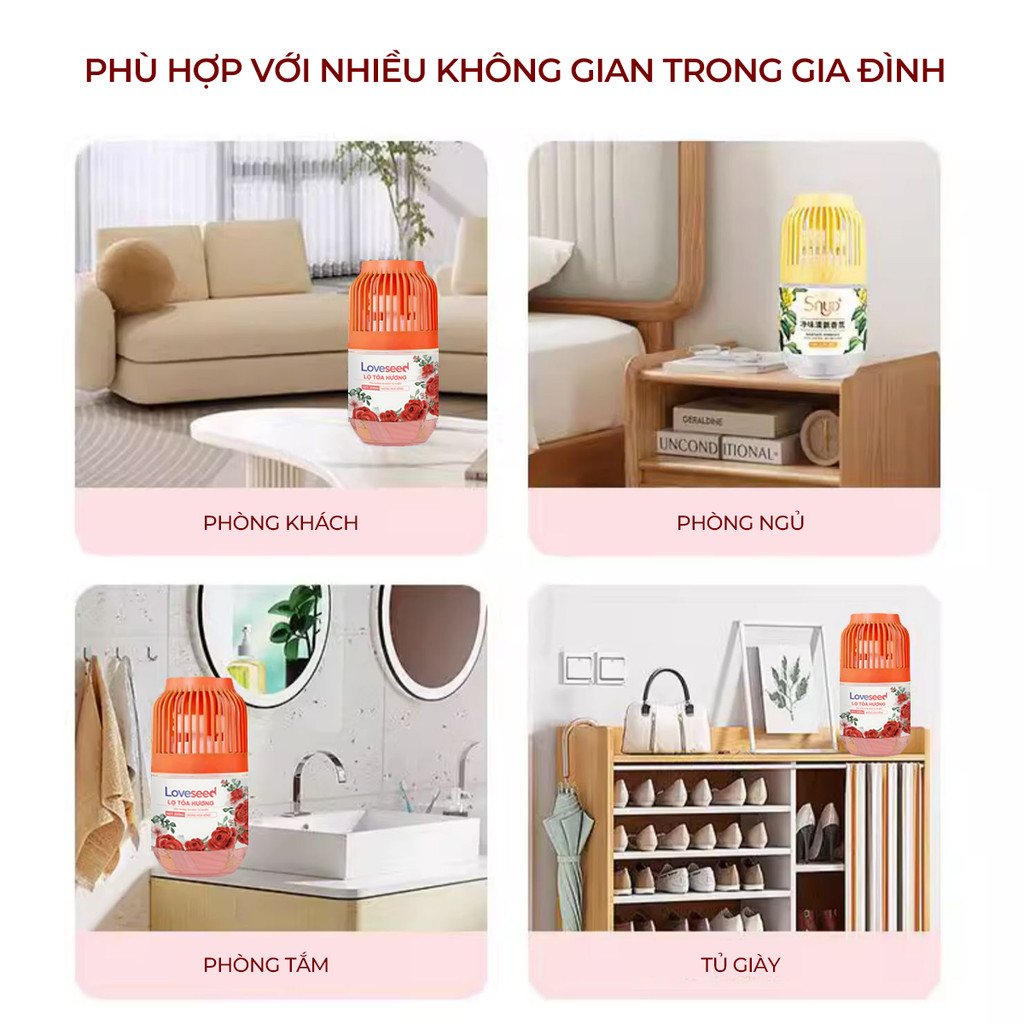 Mô tả Lọ tỏa hương Loveseed hương thơm tự nhiên dễ chịu khử mùi sáp thơm phòng thế hệ mới 60 ngày - 200ml - 5