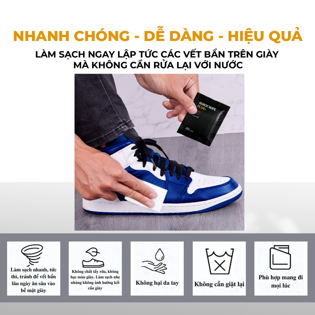 Mô tả Khăn lau vệ sinh giày siêu sạch Quick Wipe Plus Sneak3r bản cao cấp siêu sạch, an toàn - 4