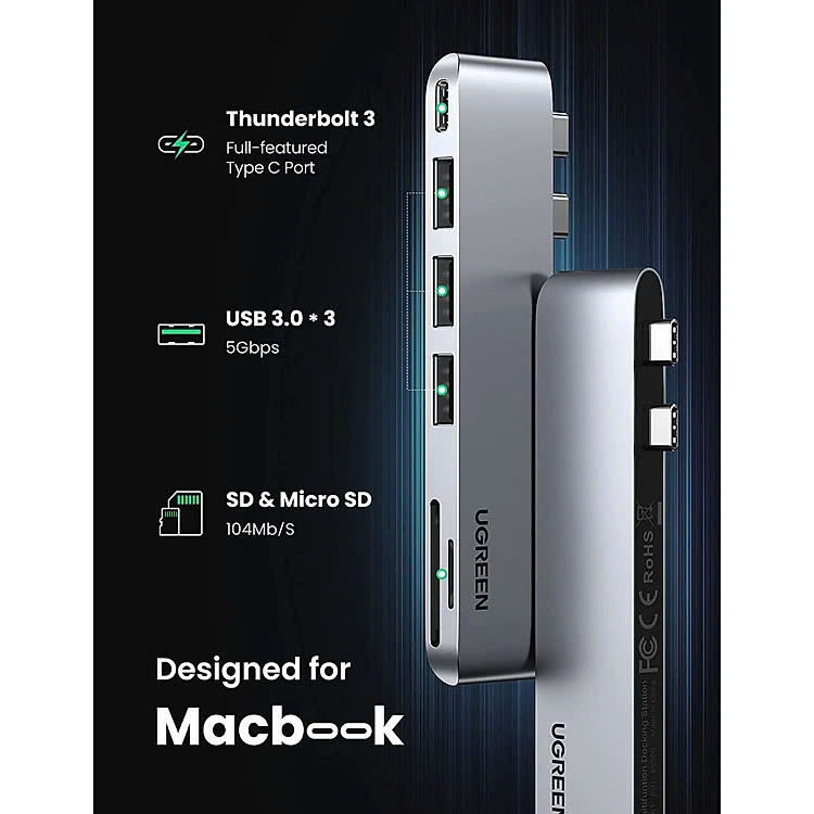 Mô tả Hub chuyển đổi Type C UGREEN 15495 15596 60560 HDMI 4K30Hz PD 100W | Bảo hành chính hãng 18 tháng 1 đổi 1 - 1