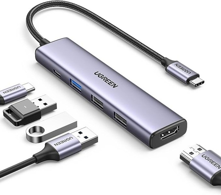 Mô tả Hub chuyển đổi Type C Ugreen 5 in 1 | Vỏ nhôm cao cấp | Truyền tải nhanh chóng | BH 18 tháng 1 đổi 1 | 15596 15597 15495 - 3
