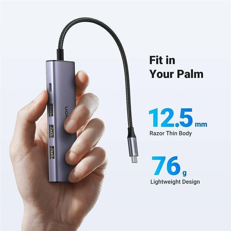 Mô tả Hub chuyển đổi Type C Ugreen 5 in 1 | Vỏ nhôm cao cấp | Truyền tải nhanh chóng | BH 18 tháng 1 đổi 1 | 15596 15597 15495 - 5