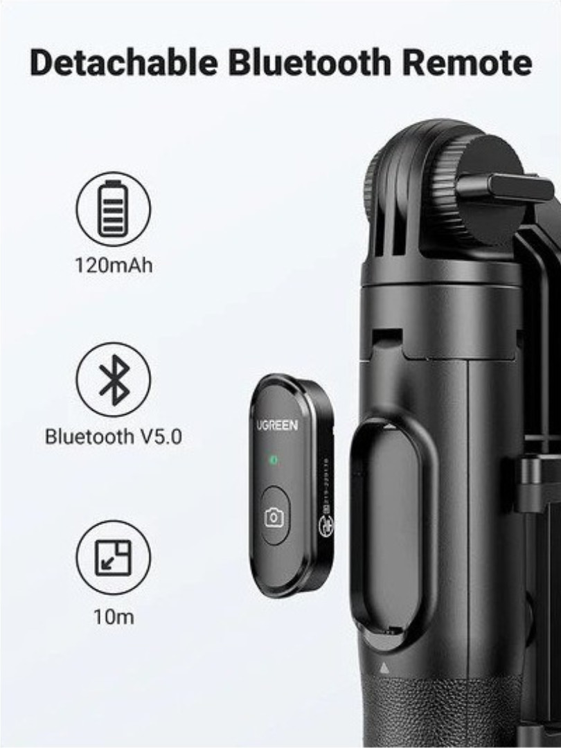 Gậy tự sướng bluetooth Ugreen khoảng cách điều khiển xa 10m