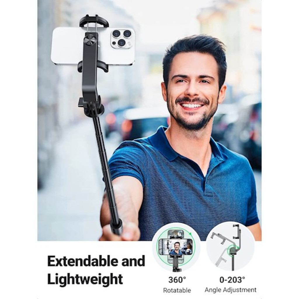 Khả năng tương thích tốt của gậy tripod Ugreen với gopro dji và iphone
