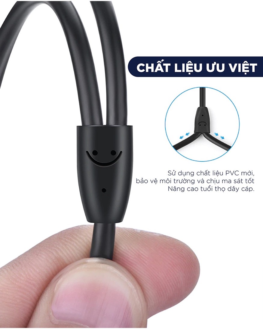 Dây Audio 3.5mm ra 2 Đầu RCA (Hoa sen) UGREEN AV116