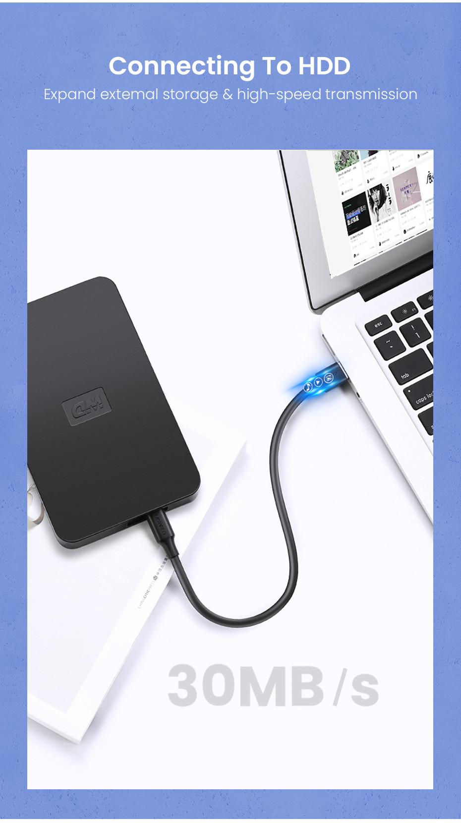 Sạc và đồng bộ MP3 UGREEN US132