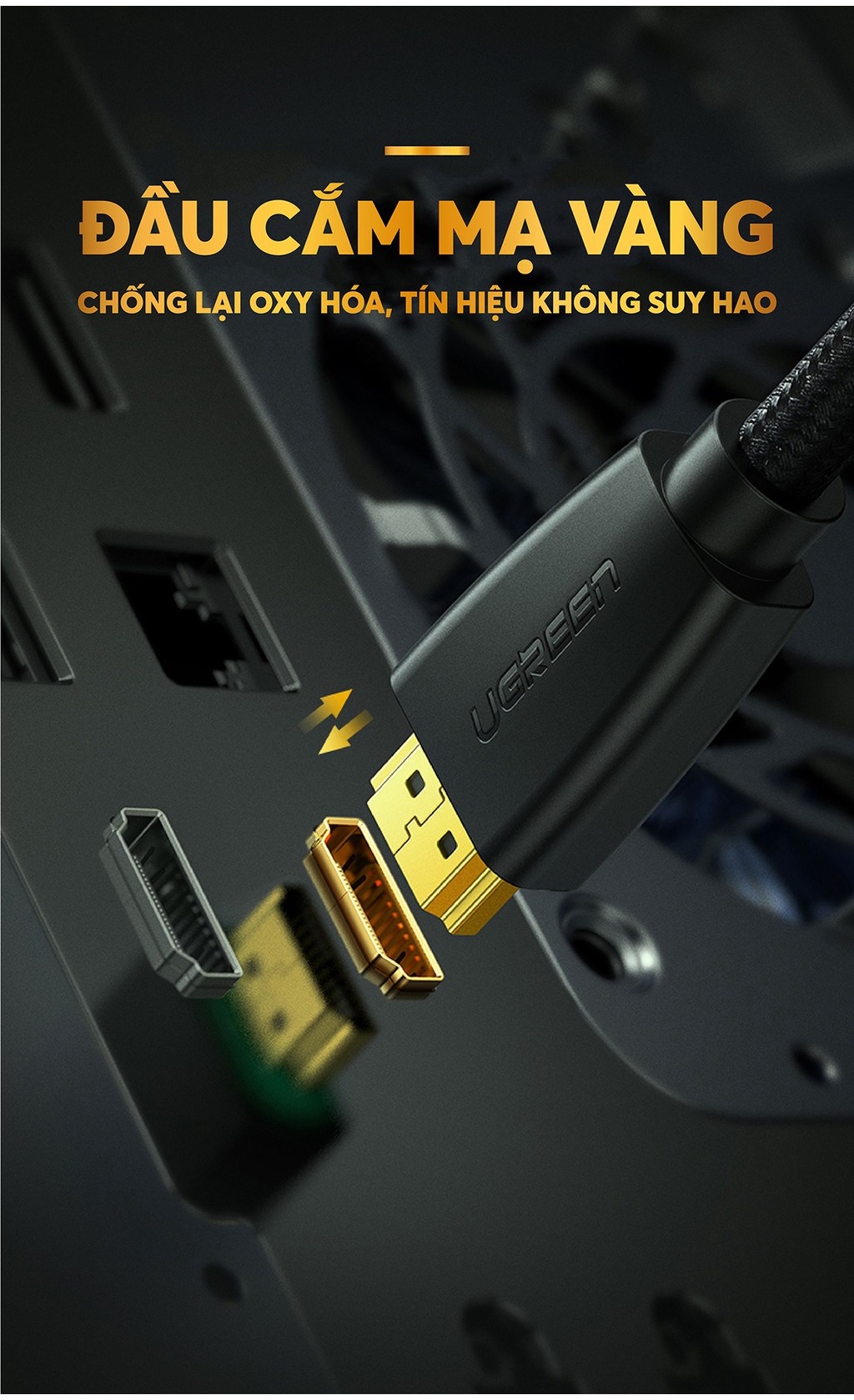 Mô tả Cáp HDMI 2.0 Ugreen HD118| Chất liệu vải dù PP | Độ phân giải 3D 4K*2K 4096x2160p/30Hz | Bảo Hành 18 tháng 1 đổi 1 40408 - 3