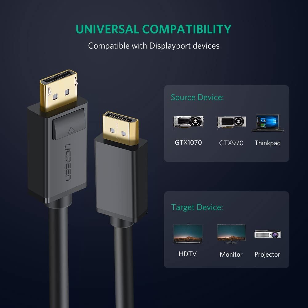 Mô tả Dây cáp DisplayPort sang HDMI UGREEN DP101 | Hỗ trợ phân giải 1920x1200 | Hình ảnh và âm thanh sắc nét |  Bảo hành 18 th - 7