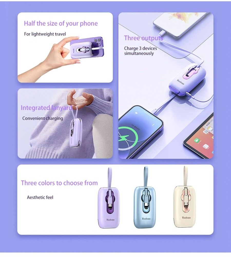 Mô tả Sạc dự phòng Yoobao LK11 10000mAh 22,5W | Màn hình LED | Tích hợp cáp sạc Type C & Lightning | Bảo hành 12 tháng - 2