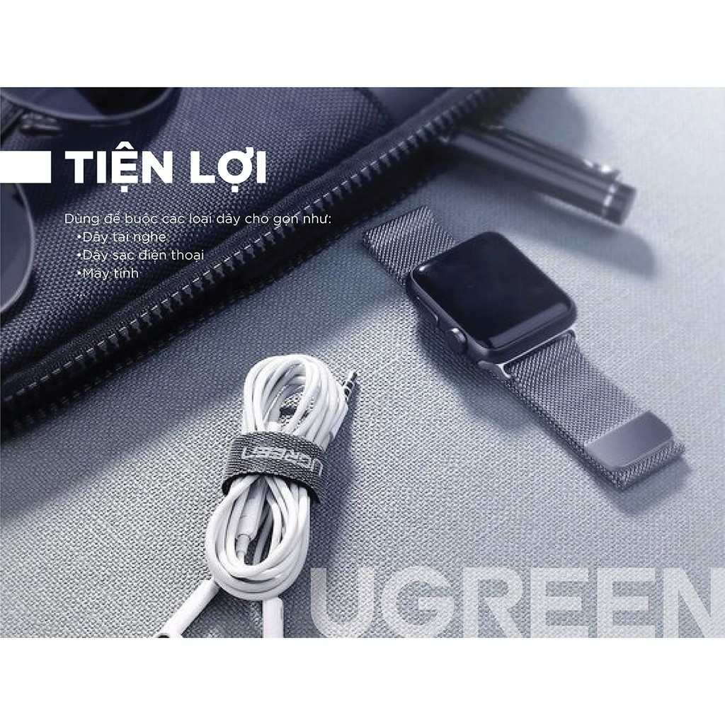 Mô tả Dây dán Velcro tiên lợi Ugreen LP146 | Tiện dụng đa năng | Chống rối cáp | 50370 - 3