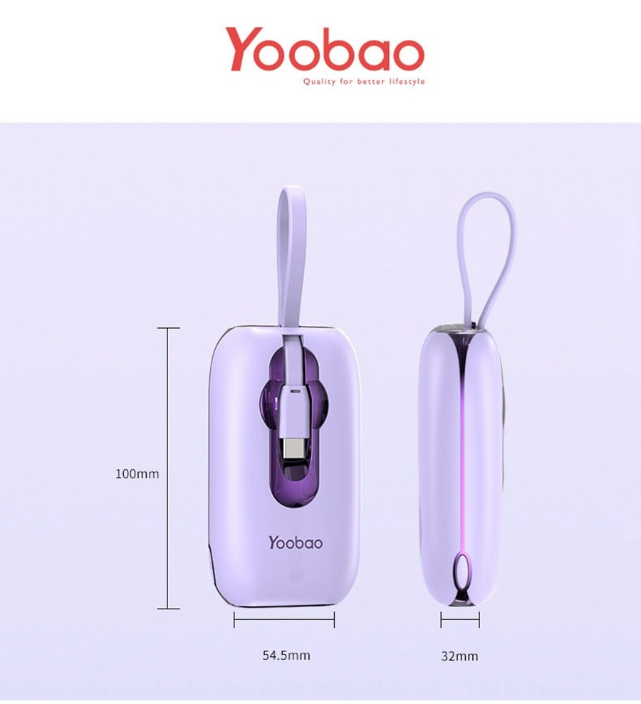 Mô tả Sạc dự phòng Yoobao LK11 10000mAh 22,5W | Màn hình LED | Tích hợp cáp sạc Type C & Lightning | Bảo hành 12 tháng - 9