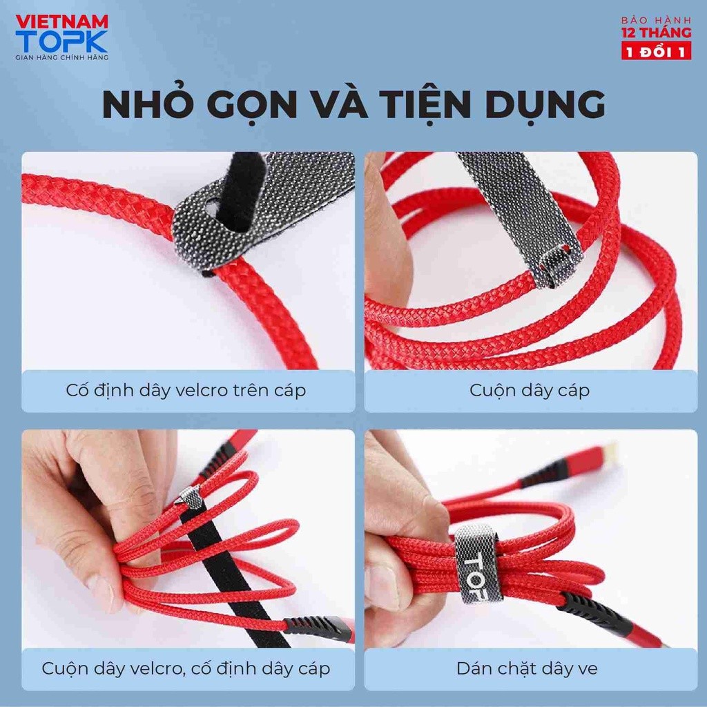 Mô tả Dây dán tiên lợi Velcro làm gọn dây sạc, dây tai nghe,.. J02 - Hàng phân phối chính hãng - Bảo hành 18 tháng - 3