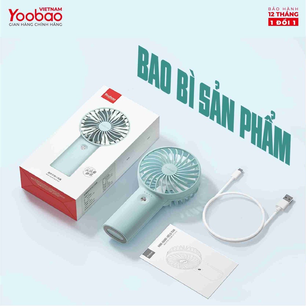 Mô tả Quạt sạc mini để bàn làm việc YOOBAO F3 6000mAh/3000mAh - có thể chạy 32 giờ - Bảo hành 12 tháng - 9