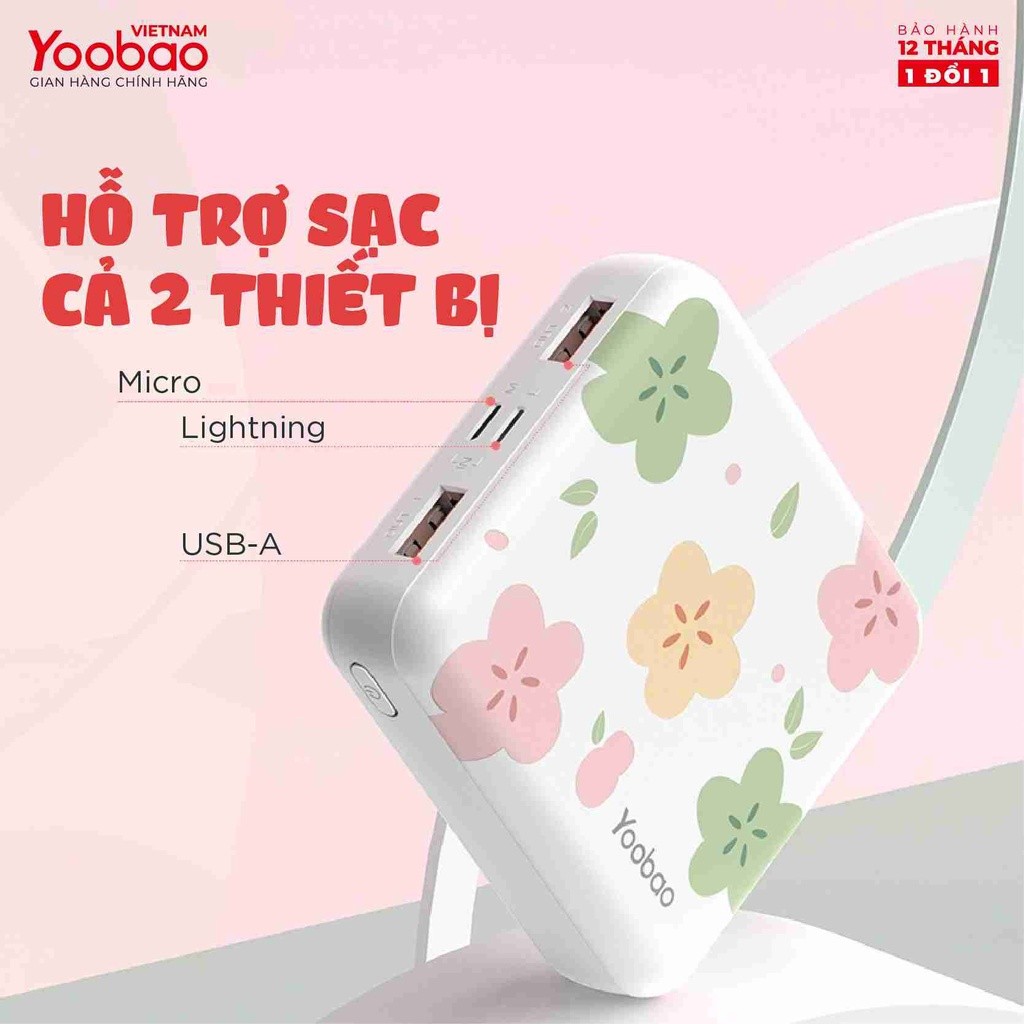 Mô tả Sạc dự phòng mini dễ thương 10000mAh Yoobao M4 mini Sạc đồng thời 2 cổng Hàng phân phối chính hãng - 6