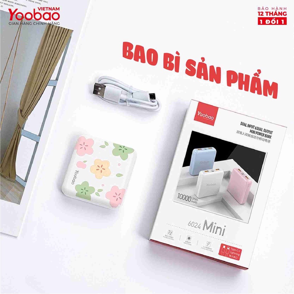 Mô tả Sạc dự phòng mini dễ thương 10000mAh Yoobao M4 mini Sạc đồng thời 2 cổng Hàng phân phối chính hãng - 7