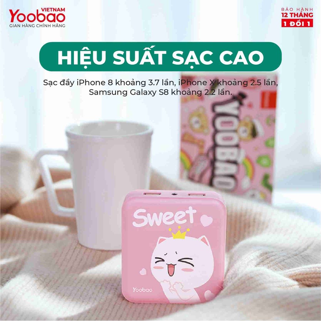 Mô tả SẠC DỰ PHÒNG 10000mAh YOOBAO YB-6024 - Kèm đèn LED - Sạc đồng thời 2 thiết bị - Hãng phân phối chính thức - 4