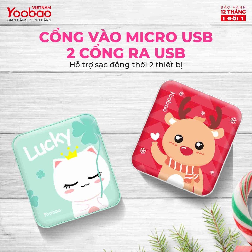 Mô tả SẠC DỰ PHÒNG 10000mAh YOOBAO YB-6024 - Kèm đèn LED - Sạc đồng thời 2 thiết bị - Hãng phân phối chính thức - 6