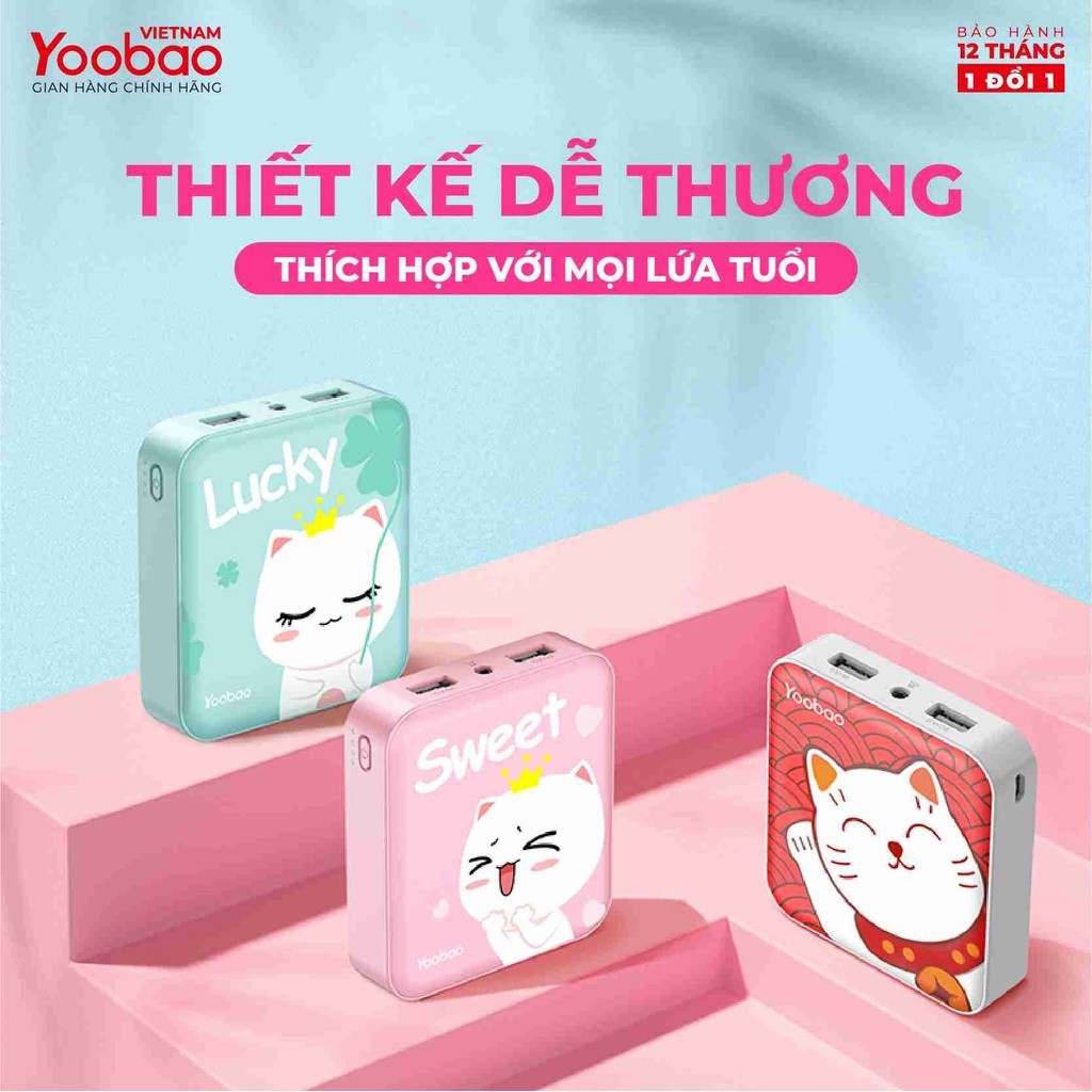 Mô tả SẠC DỰ PHÒNG 10000mAh YOOBAO YB-6024 - Kèm đèn LED - Sạc đồng thời 2 thiết bị - Hãng phân phối chính thức - 7