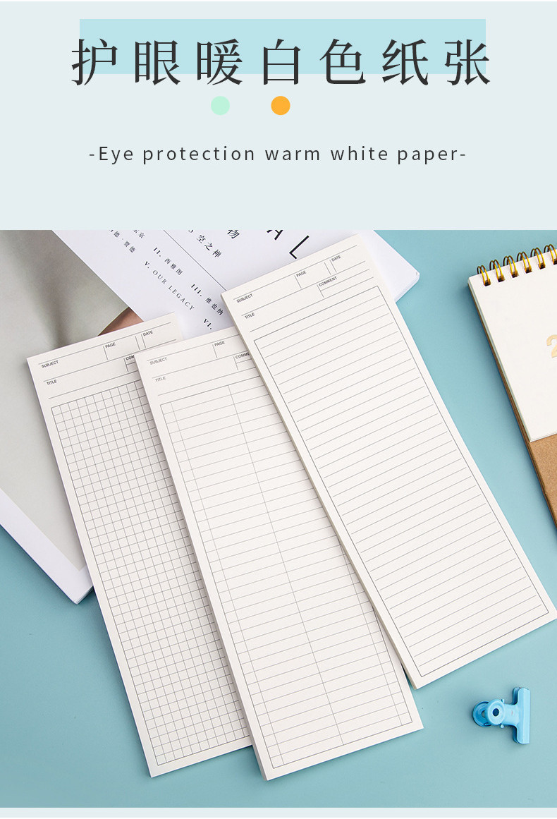 Giấy note dài 80gsm 50 tờ 9x25cm học từ vựng take note kẻ ngang caro ...