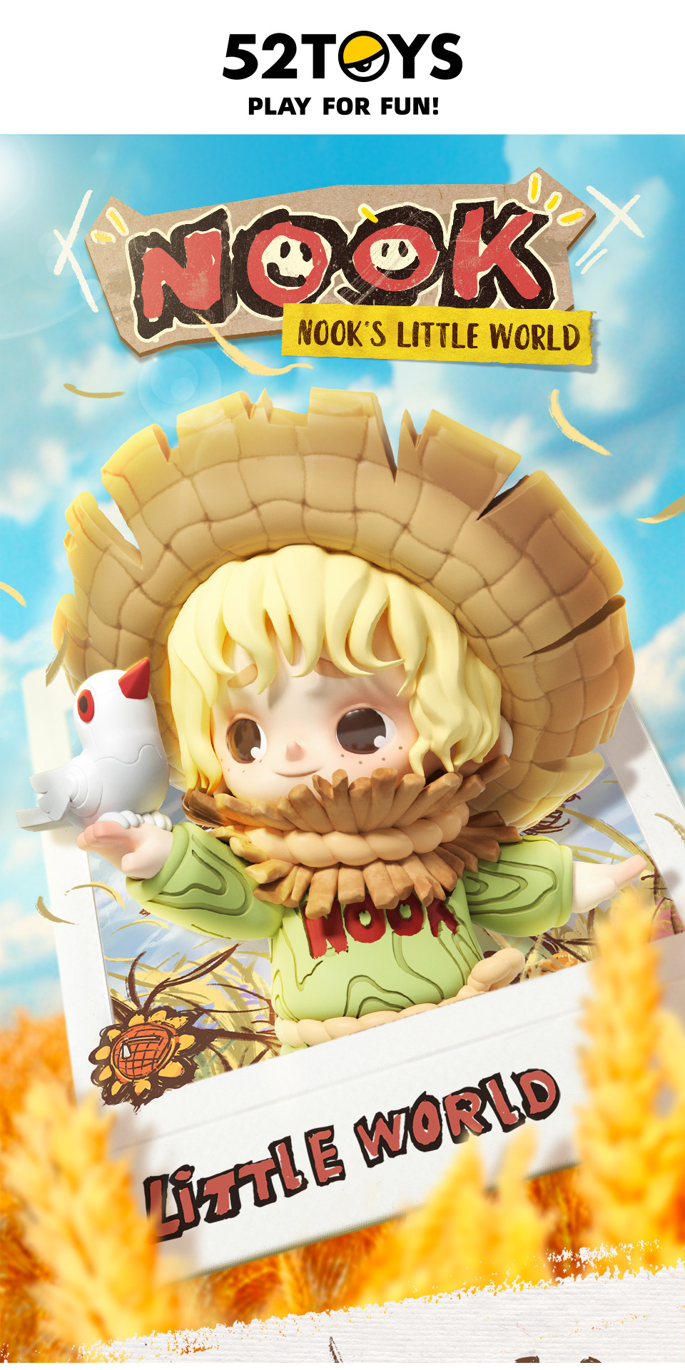 Figurine 52TOYS Nook's Little World - Environ 8,9 Cm - Collection Kawaii - Design Aléatoire Parmi 8 Modèles + édition Secrète - Cadeau Décoration Bureau