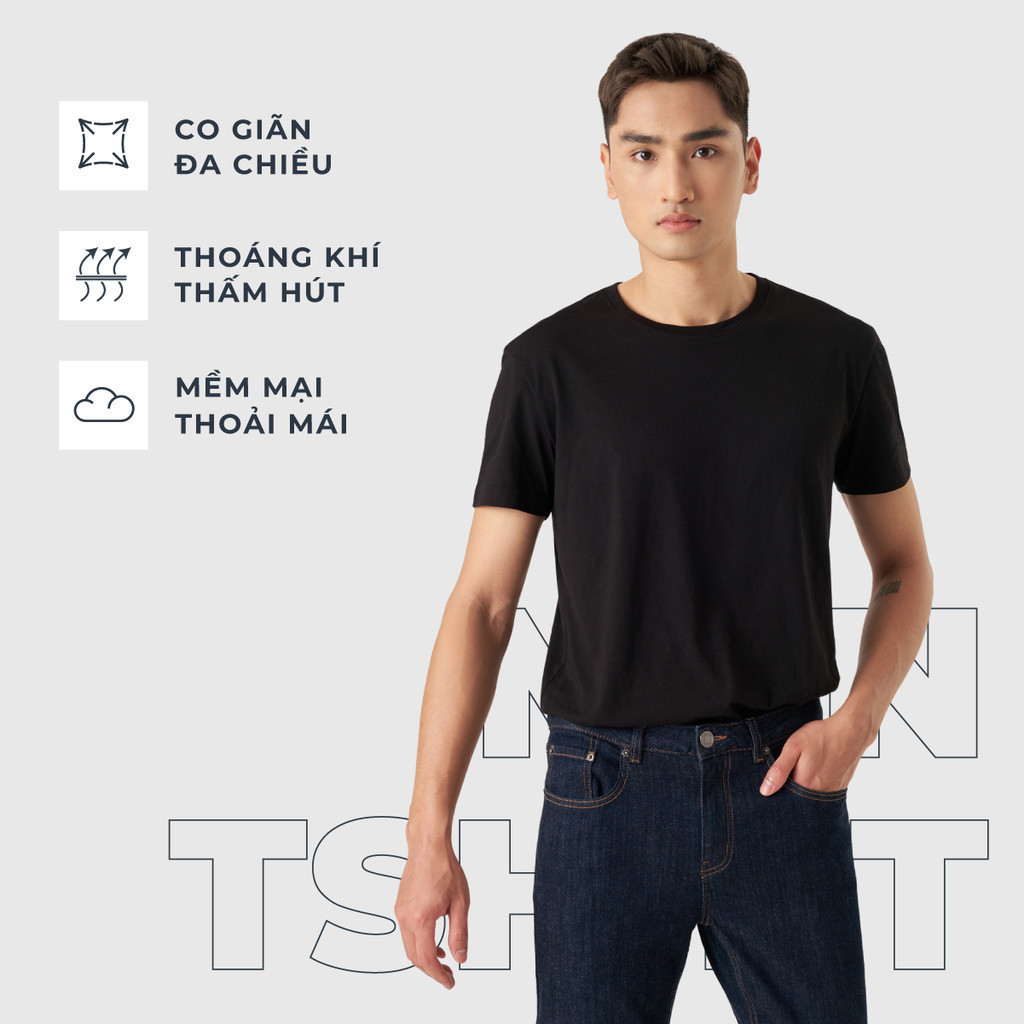 Mô tả Áo phông nam CANIFA chất liệu cotton co giãn form regular cổ tròn MS25 8TS25A001 - 2