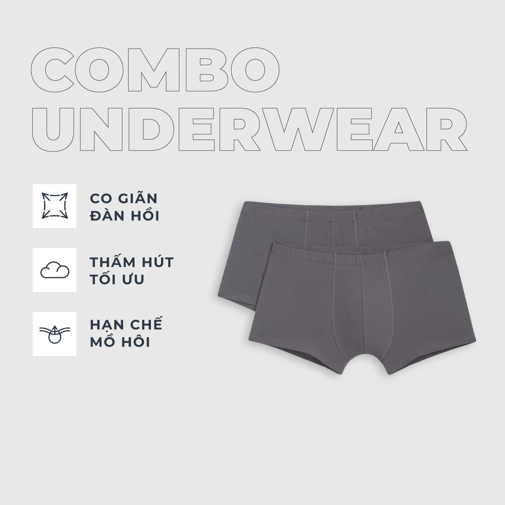 Mô tả Combo quần sịp đùi tam giác nam CANIFA chất liệu cotton 8US24A005 MS25 - 1