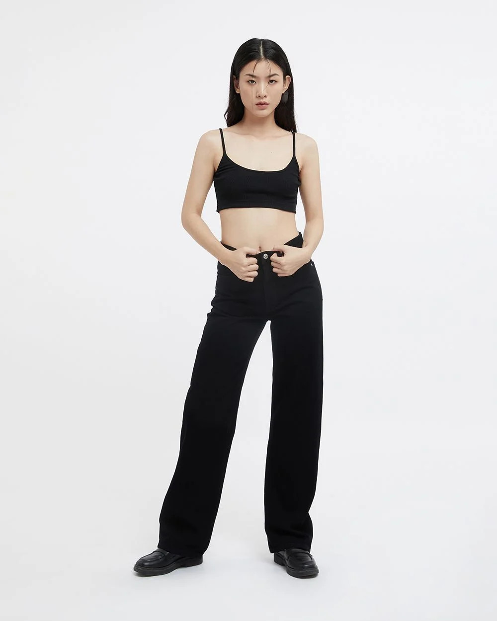 Mô tả TheBlueTshirt - Quần jeans lưng cao ống suông có nhiều màu cho nữ - The Original Grandpa Jeans - Women - 2