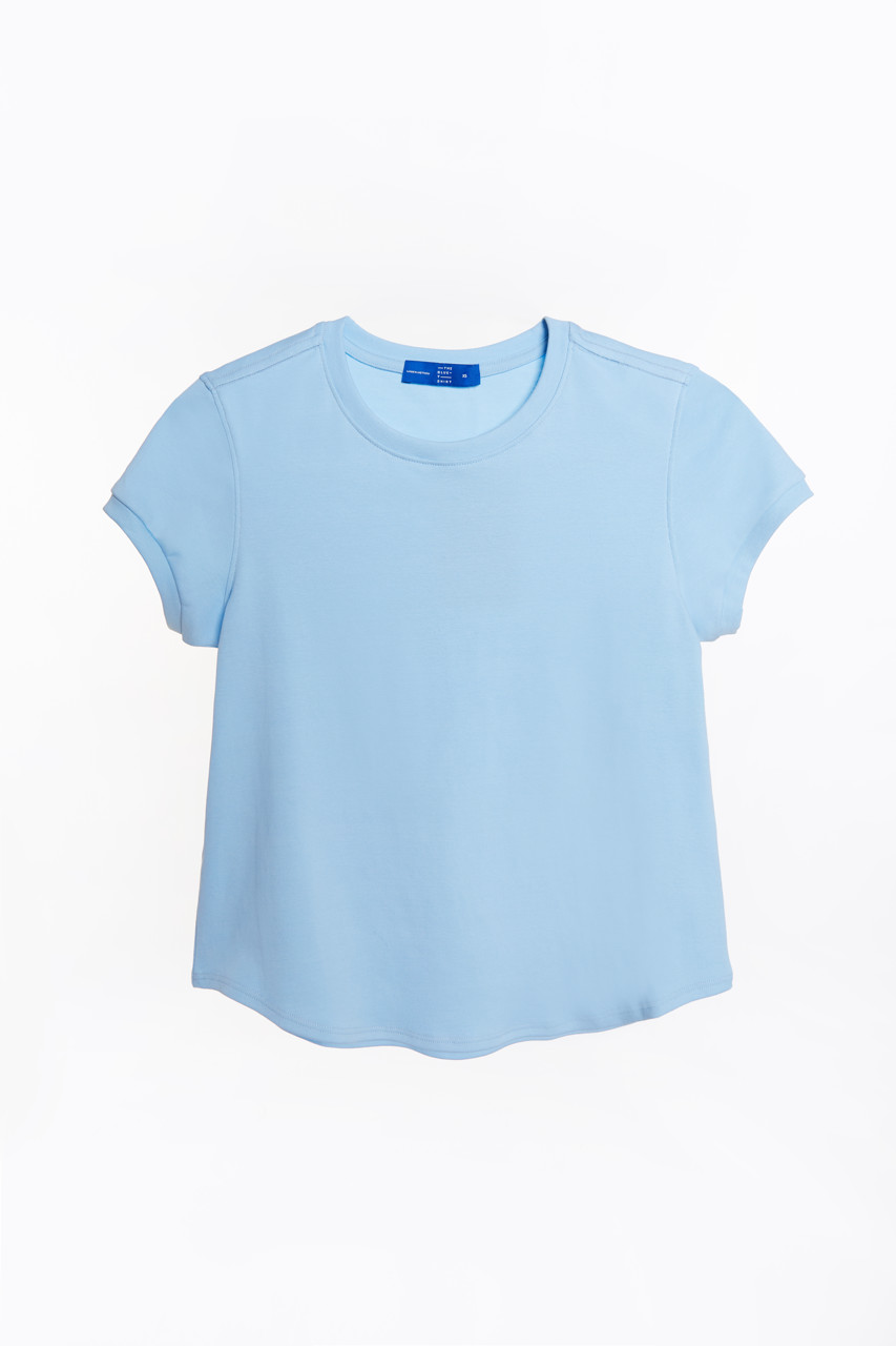 Mô tả TheBlueTshirt - Áo thun tay ngắn phom ôm vừa vặn, kiểu vạt bầu nữ - 1990s Tshirt - 2