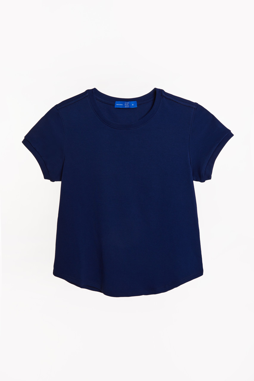 Mô tả TheBlueTshirt - Áo thun tay ngắn phom ôm vừa vặn, kiểu vạt bầu nữ - 1990s Tshirt - 4