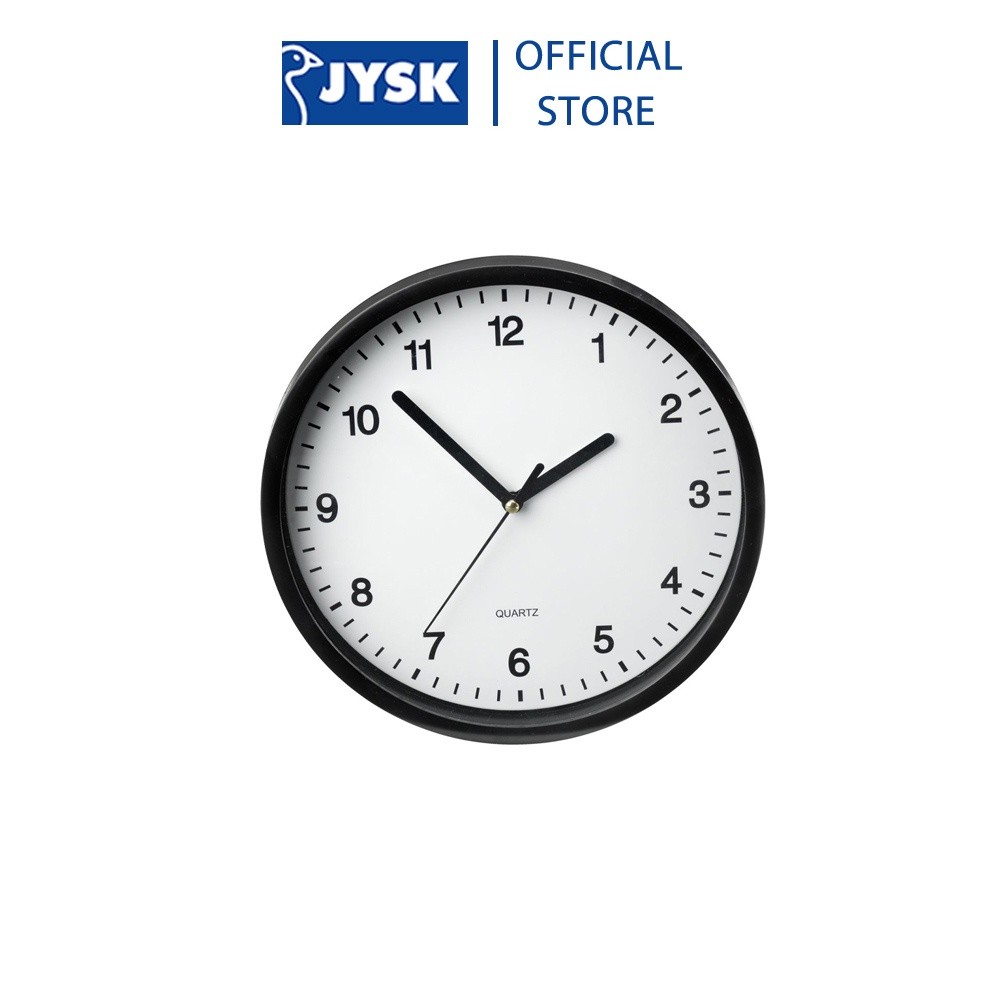 Mô tả Đồng hồ treo tường | JYSK Elvart | nhựa | trắng/đen | DK20cm x C4cm - 1