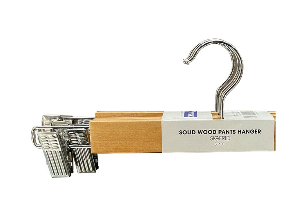 Mô tả Bộ 3 móc kẹp quần váy | JYSK Sigfrid | gỗ tự nhiên | R33xD1.2xC12cm - 1