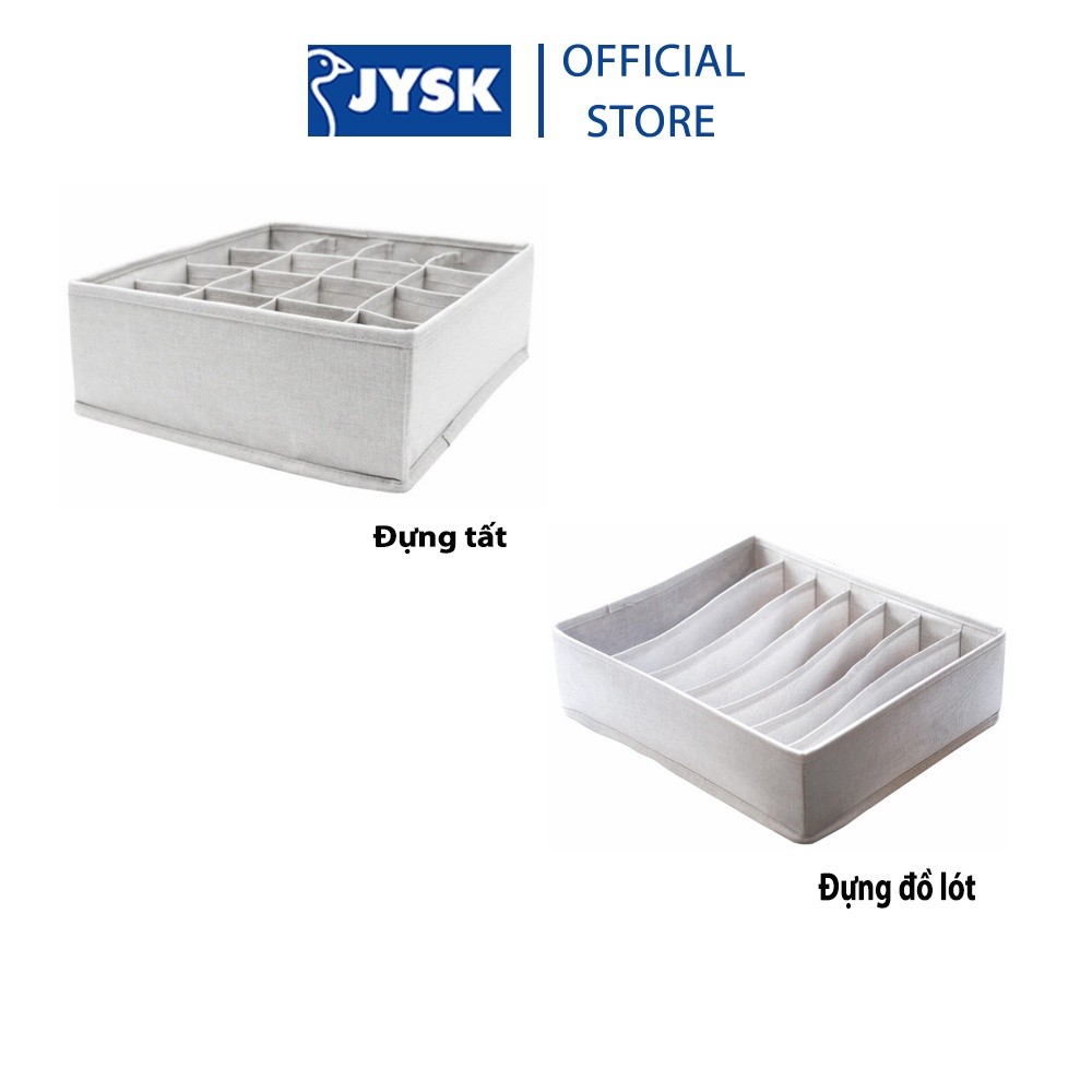 Mô tả Khay đựng | JYSK Mala | bọc vải polyester | be | R28xS28xC10cm - 2