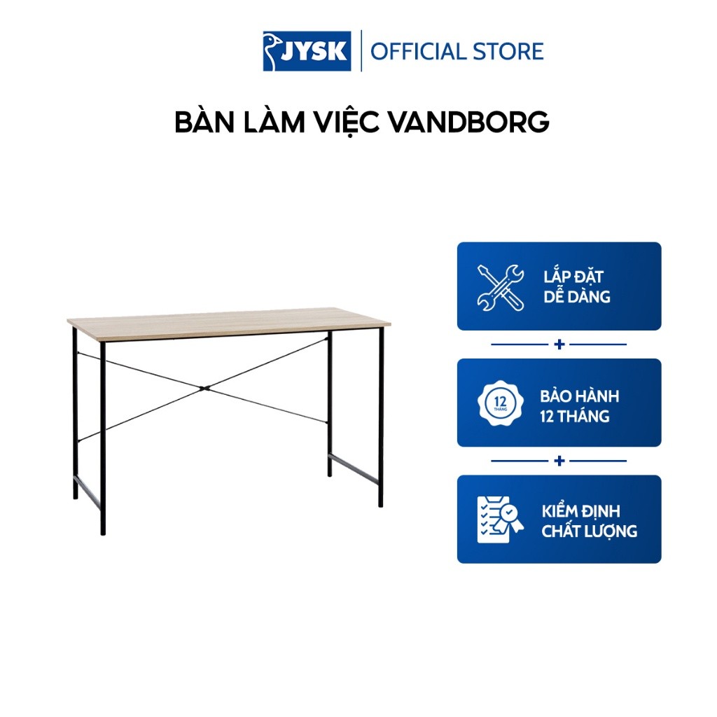 Mô tả Bàn làm việc | JYSK Vandborg | gỗ công nghiệp khung kim loại xám/đen | 120x75x60cm - 2