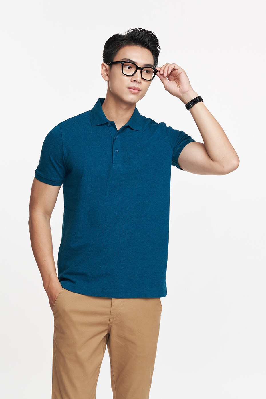 Mô tả Áo Premium Polo Melange Nam Co Giãn Thấm Hút Chất Liệu Cotton NINOMAXX 2212013 - 6