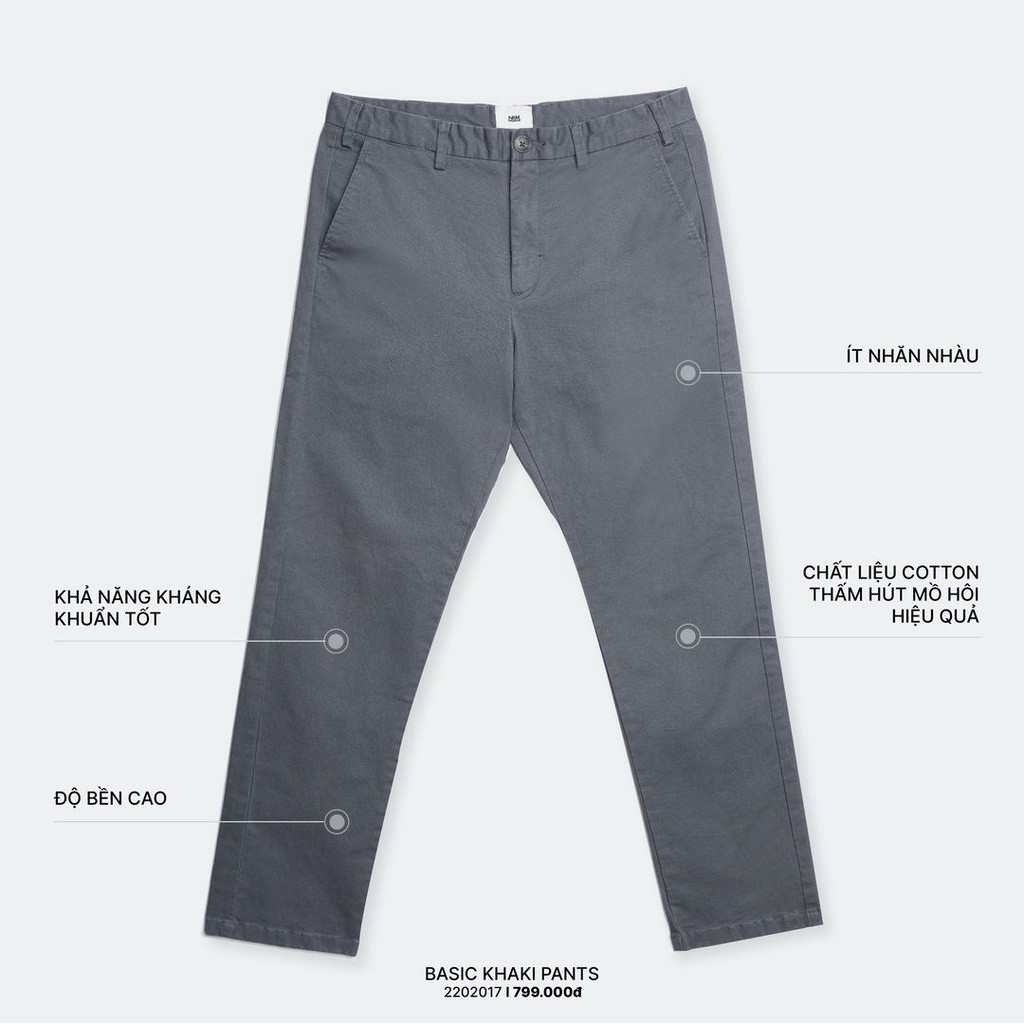 Mô tả NINOMAXX Quần Khaki Nam dài dáng slim fit cotton 1905098 - 2