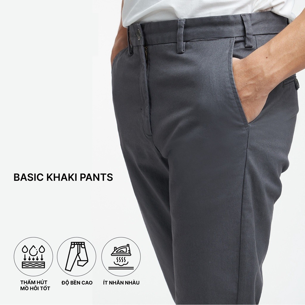 Mô tả NINOMAXX Quần Khaki Nam dài dáng slim fit cotton 1905098 - 3