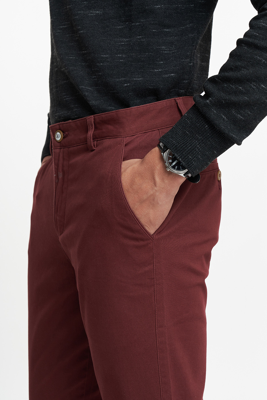 Mô tả Quần Khaki Nam Quần Dài Cotton N&M Ninomaxx Đỏ Đô 1804083 - 6