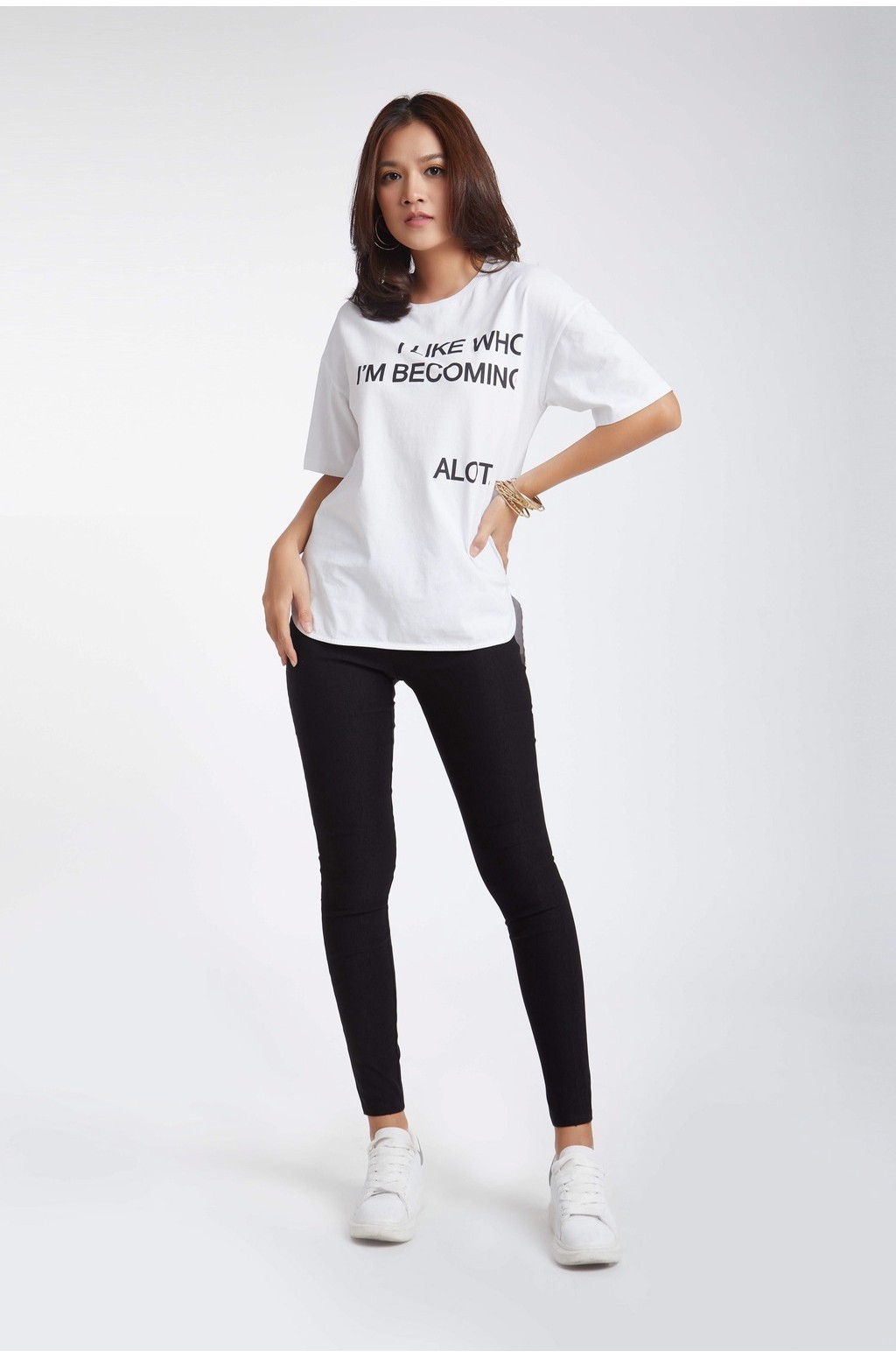 Mô tả Quần Legging Nữ Kaki Thun Co Giãn Tốt Tôn Dáng NINOMAXX 1806098 - 1