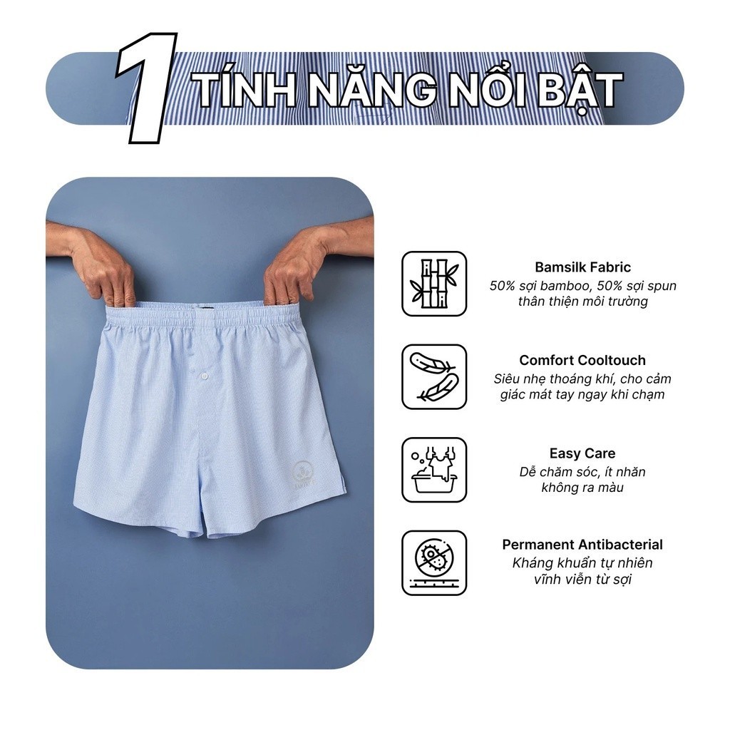 Mô tả Set 2 Boxer Nam Quần Đùi Bamsilk Chống Nắng UV N&M Thương Hiệu NINOMAXX 2110040 - 1