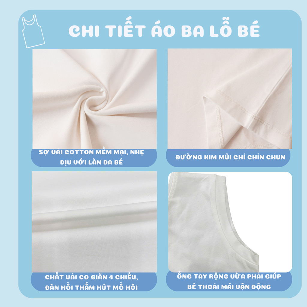 Mô tả Bộ ba lỗ Capybara size từ 15-40kg - Bộ đồ sát nách cho bé Loza Kids BL347 - 2