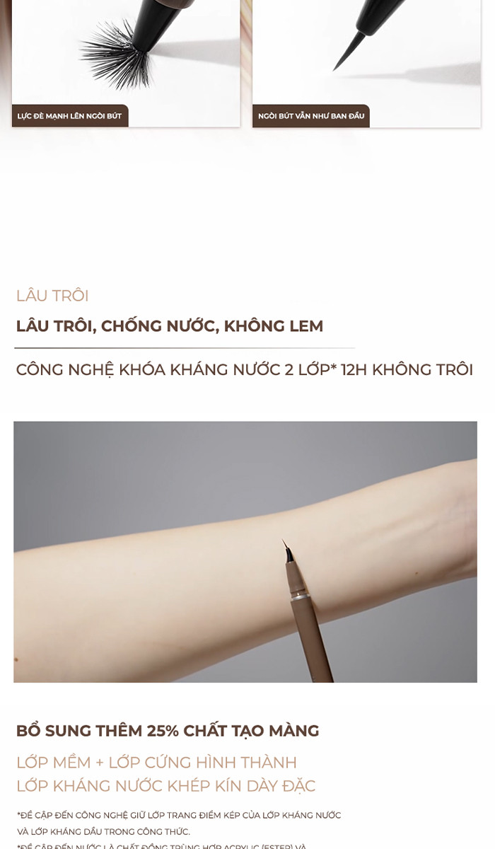 Mô tả Bút Kẻ Mắt Nước JUDYDOLL 0.4g Siêu Mảnh 0.014mm Chống Thấm Nước Không Lem Khô Nhanh Dễ Sử Dụng - 5