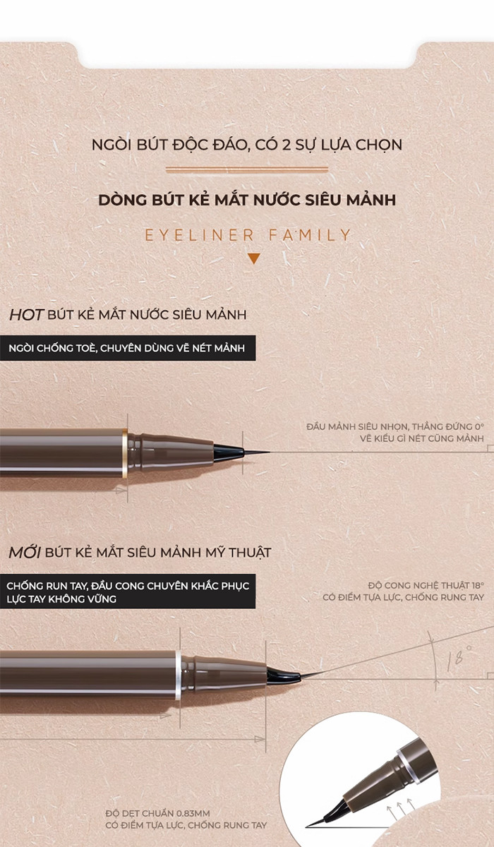 Mô tả Bút Kẻ Mắt Nước JUDYDOLL 0.4g Siêu Mảnh 0.014mm Chống Thấm Nước Không Lem Khô Nhanh Dễ Sử Dụng - 7