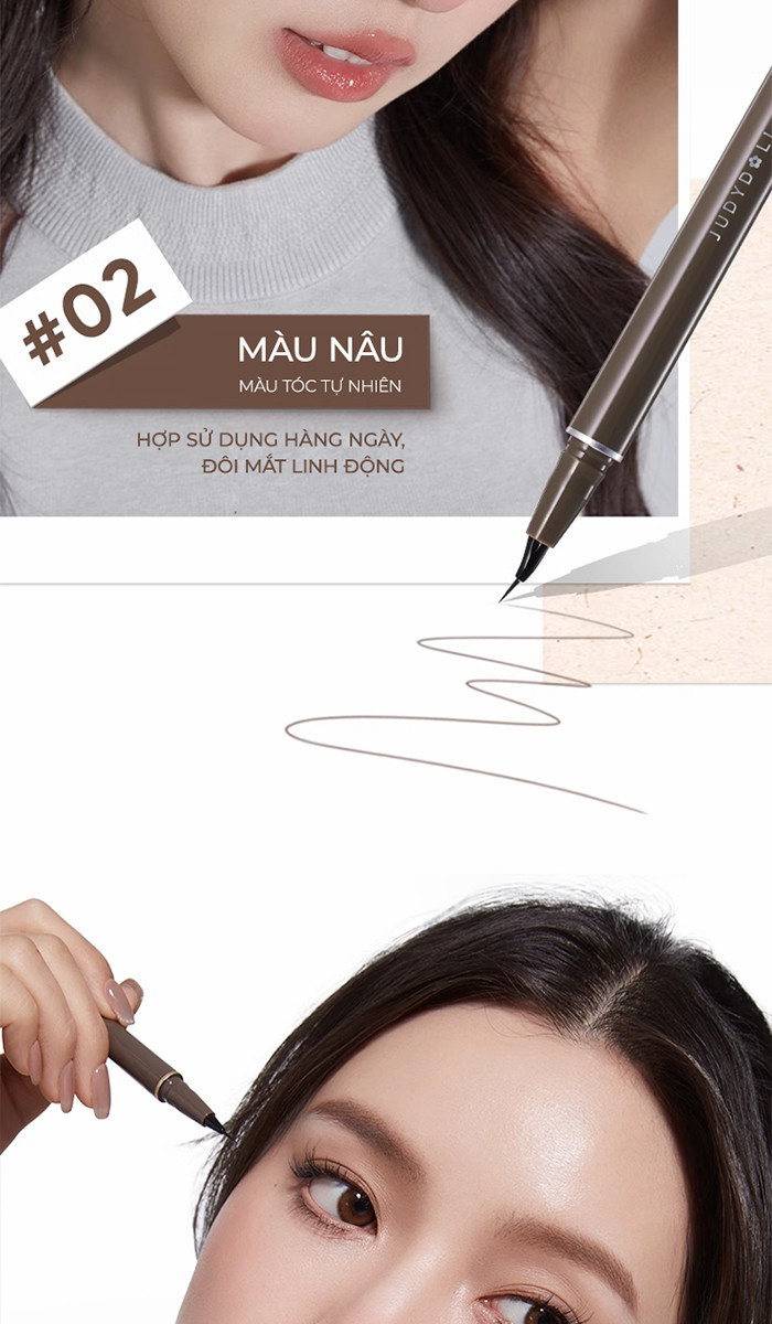 Mô tả Bút Kẻ Mắt Nước JUDYDOLL 0.4g Siêu Mảnh 0.014mm Chống Thấm Nước Không Lem Khô Nhanh Dễ Sử Dụng - 10