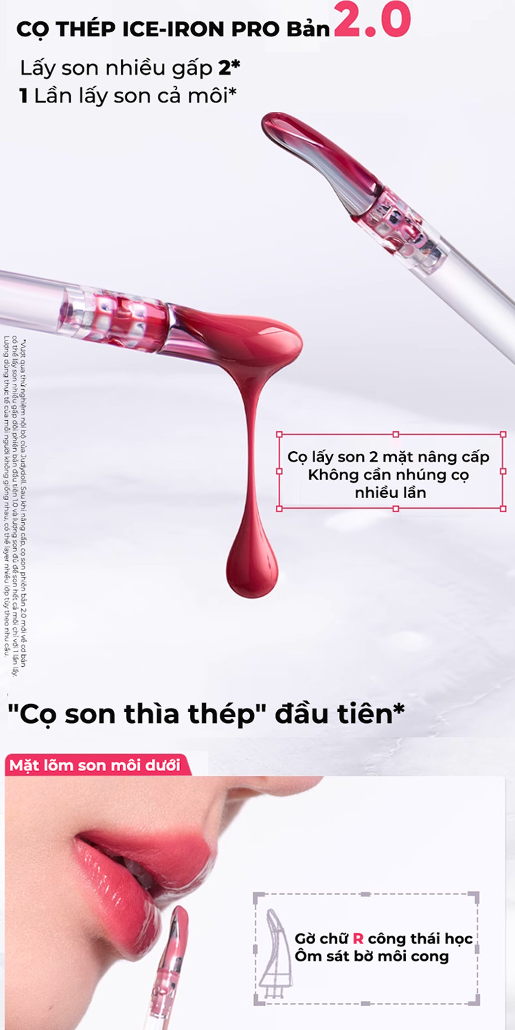 Mô tả 2 Son Đầu Sắt JUDYDOLL Bền Màu Dưỡng Ẩm Lâu Trôi Không Dây Màu Lên Màu Chuẩn Đẹp Tự Nhiên Căng Mọng - 2