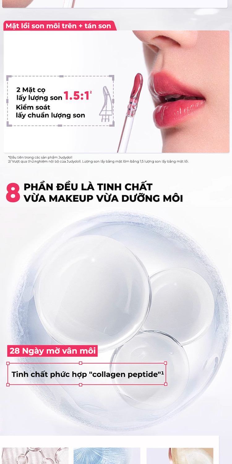 Mô tả 2 Son Đầu Sắt JUDYDOLL Bền Màu Dưỡng Ẩm Lâu Trôi Không Dây Màu Lên Màu Chuẩn Đẹp Tự Nhiên Căng Mọng - 3