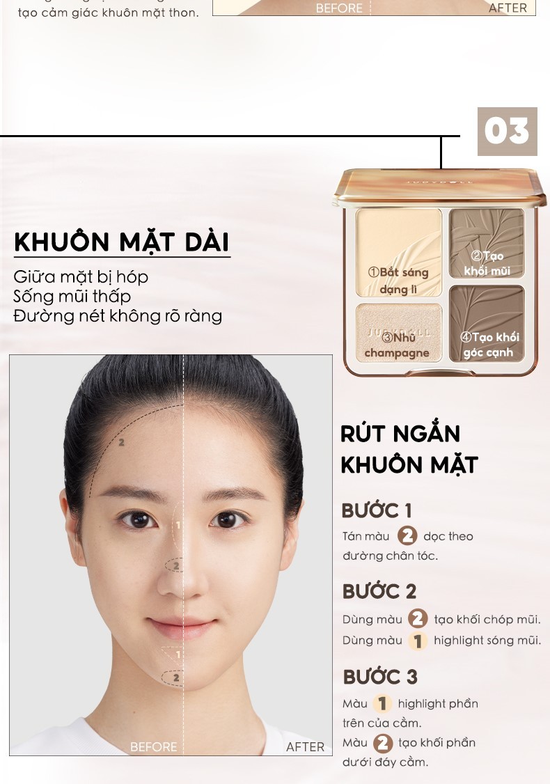 Mô tả Bảng Tạo Khối Bắt Sáng 4 Ô JUDYDOLL & Bảng Má Hồng 4 Ô JUDYDOLL Mỏng Nhẹ Lên Màu Tự Nhiên Mịn Da - 6