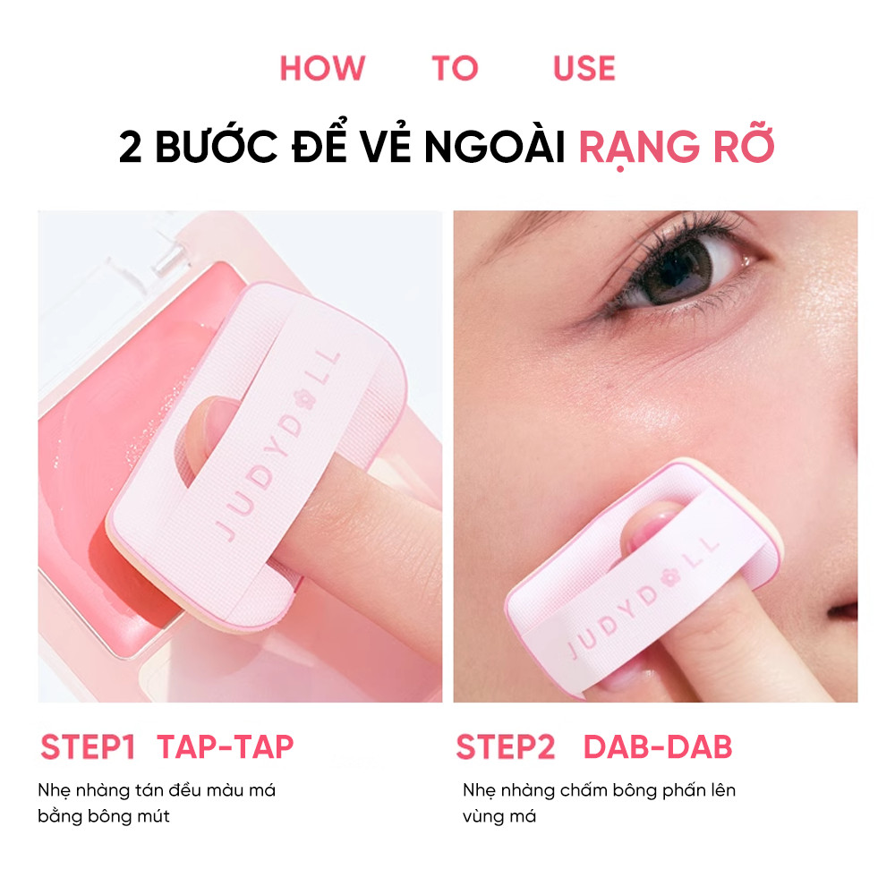Mô tả Má Hồng Kem JUDYDOLL Căng Bóng Lâu Trôi Mềm Mịn Chuẩn Màu Tự Nhiên Tạo Hiệu Ứng 3D Gloss - 4