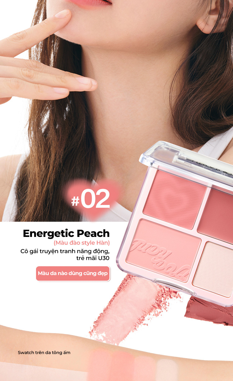 Mô tả Bảng Phấn Má Hồng Bắt Sáng JUDYDOLL 4 Ô Tông Lì Đa Năng Mềm Mịn Trang Điểm Tự Nhiên Lâu Trôi - 7