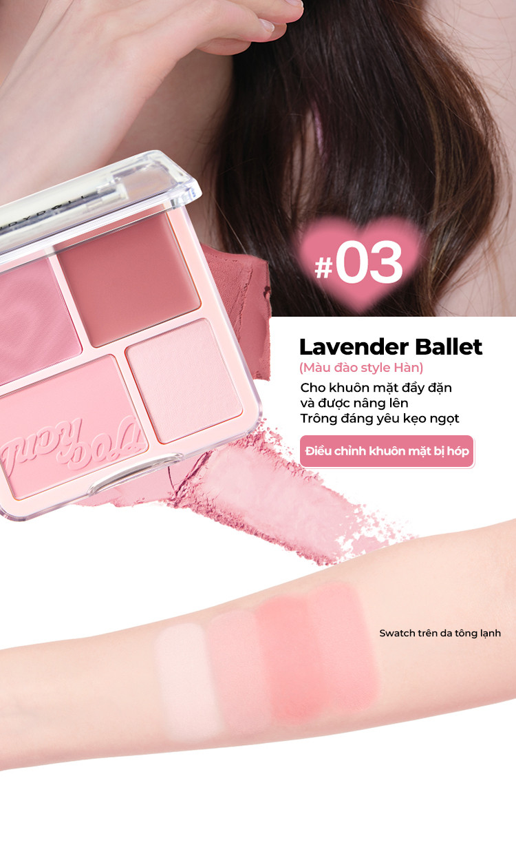 Mô tả Bảng Phấn Má Hồng Bắt Sáng JUDYDOLL 4 Ô Tông Lì Đa Năng Mềm Mịn Trang Điểm Tự Nhiên Lâu Trôi - 9