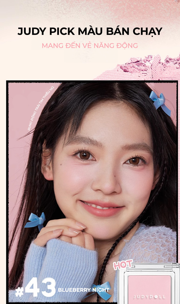 Mô tả Phấn Má Hồng JUDYDOLL 2g Đơn Sắc Mịn Lì Chuẩn Màu Trang Điểm Tự Nhiên Lâu Trôi Bền Màu Suốt 24h - 6