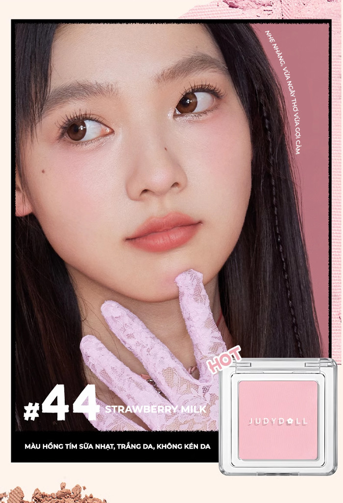 Mô tả Phấn Má Hồng JUDYDOLL 2g Đơn Sắc Mịn Lì Chuẩn Màu Trang Điểm Tự Nhiên Lâu Trôi Bền Màu Suốt 24h - 8